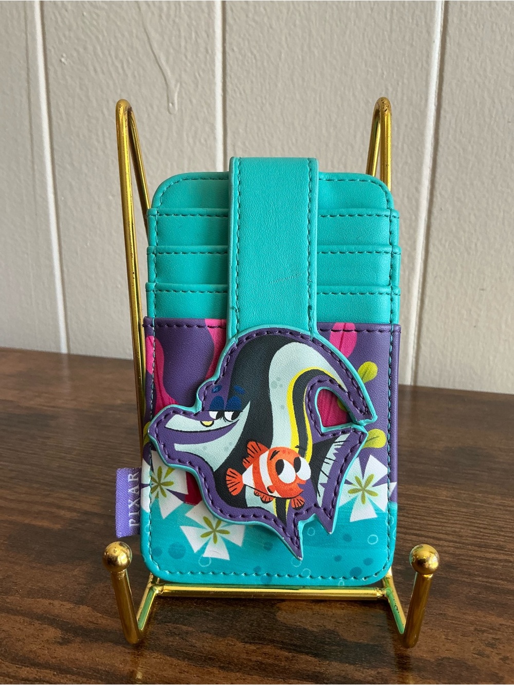Rare vintage Loungefly Disney Pixar Gil and Nemo Finding Nemo Die cut ID wallet